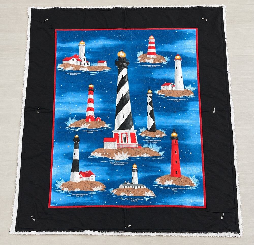 Unfinished Lighthouse Quilt Top – Approx. 44" x 34"